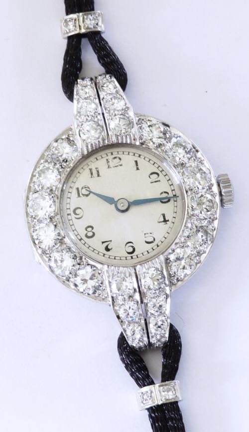 fig 7. Platinum and Diamond Ladies Cocktail Watch by Vertex c1930