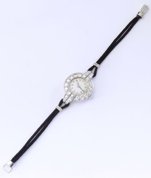 fig 8. Platinum and Diamond Ladies Cocktail Watch by Vertex c1930
