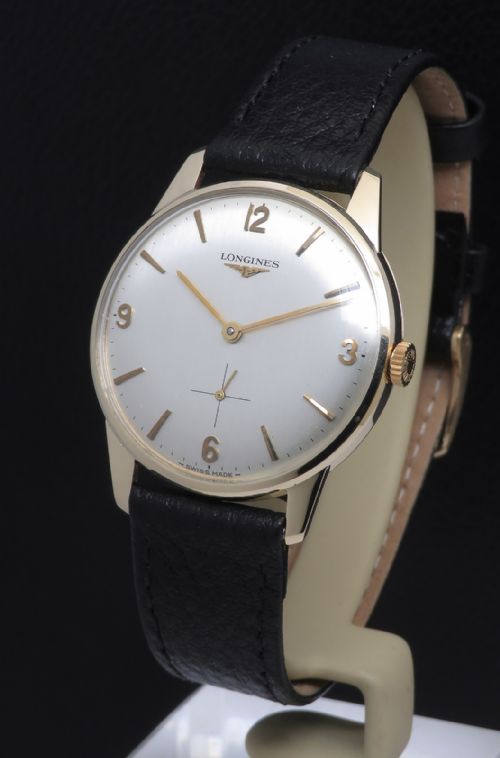 Near Mint Solid 9ct Gold Longines 370 Mens Watch C1964
