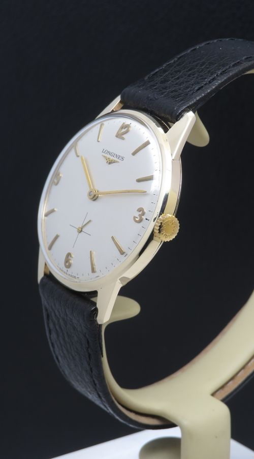 fig 1. Near Mint Solid 9ct Gold Longines 370 Mens Watch c1964
