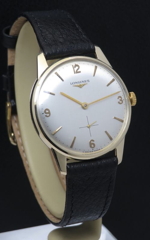 fig 3. Near Mint Solid 9ct Gold Longines 370 Mens Watch c1964