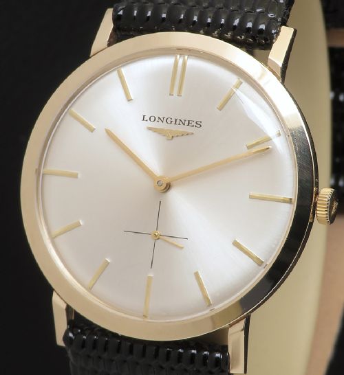 fig 1. Mint Solid 9ct Gold Longines 19.4 Mens Watch With Box c1964