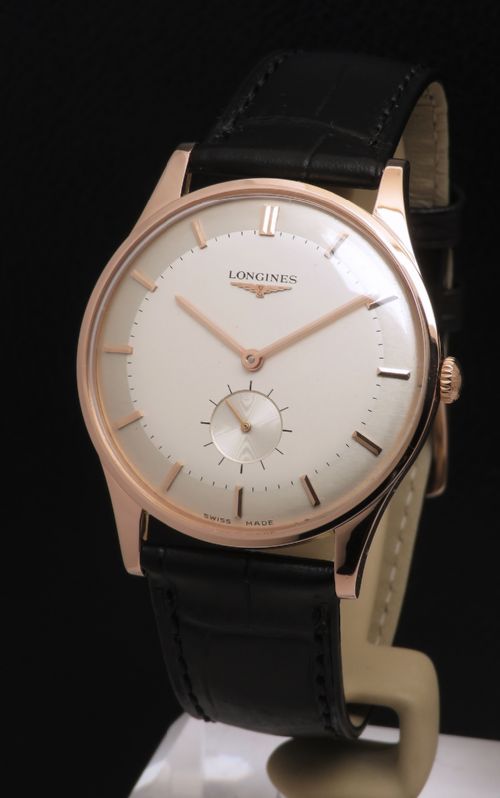 Near Mint Solid 18ct Rose Gold Oversize Longines 370 Gents Watch C1966