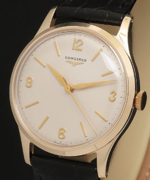 fig 1. Mint Original Solid 9ct Gold Longines 12.68ZS Mens Watch c1960