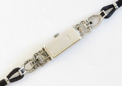fig 7. Platinum and Diamond Longines Art Deco Cocktail Watch c1930
