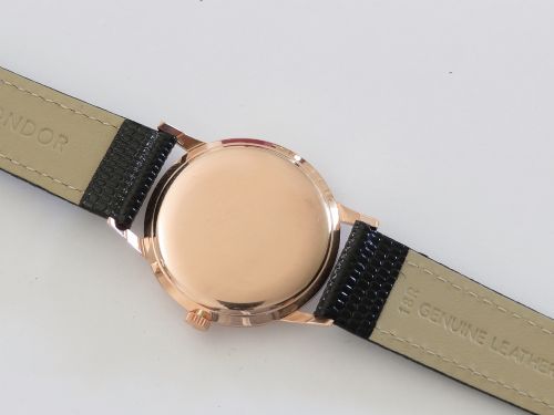 fig 2. Near Mint Solid 18ct Rose Gold Oversize Longines 19.4 gents watch c1962