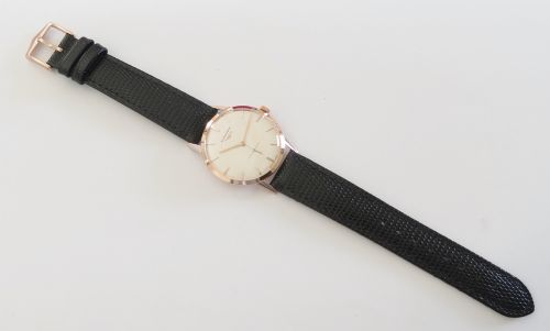 fig 3. Near Mint Solid 18ct Rose Gold Oversize Longines 19.4 gents watch c1962