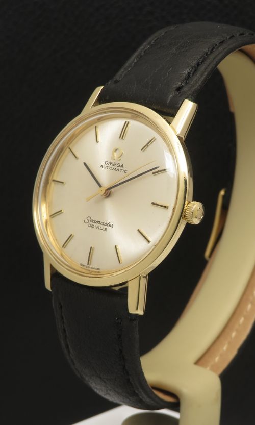 fig 1. Rare Mid Size all original solid 18ct gold Omega Seamaster Deville 1965-66
