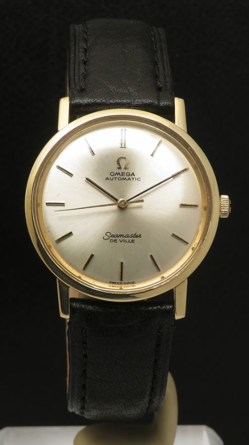fig 2. Rare Mid Size all original solid 18ct gold Omega Seamaster Deville 1965-66