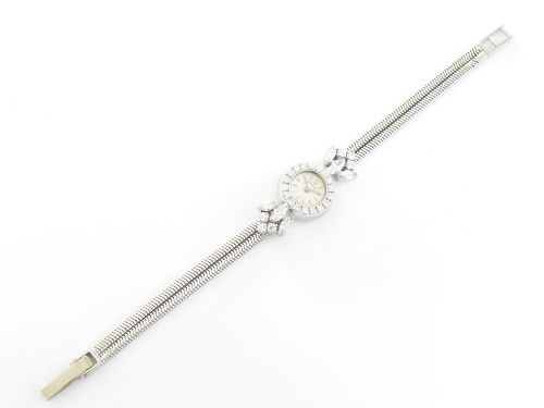 fig 5. Spectacular Solid 18ct White Gold and Diamond Omega Cocktail Watch c1956