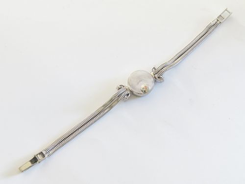 fig 6. Spectacular Solid 18ct White Gold and Diamond Omega Cocktail Watch c1956