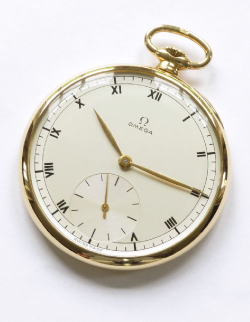 fig 3. Museum Quality Solid 18ct Gold Omega Art Deco Pocket Watch 1954