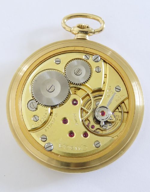 fig 5. Museum Quality Solid 18ct Gold Omega Art Deco Pocket Watch 1954
