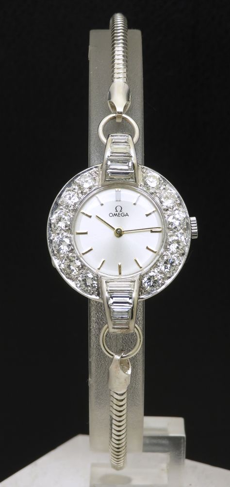 fig 3. Platinum and 3.6cts Diamonds Ladies Omega Cocktail Watch c1949