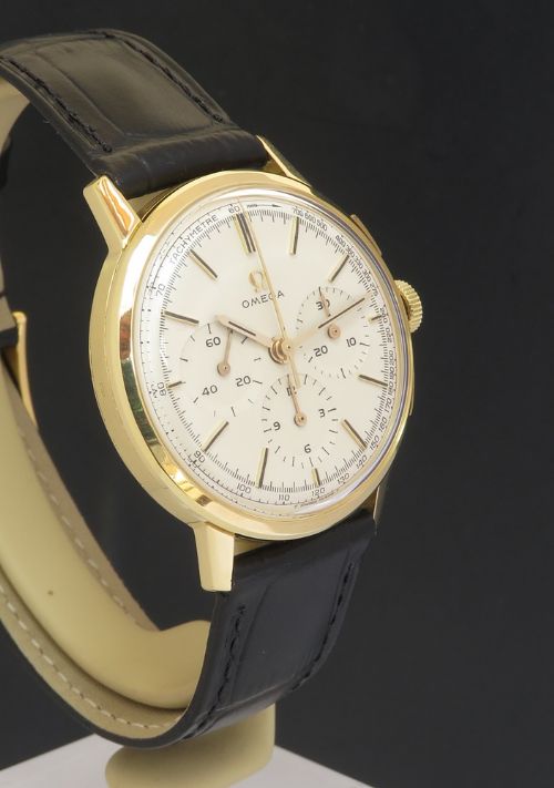 fig 4. Solid 18ct Gold Omega Chronograph Calibre 321 With Inner and Outer Boxes c1966