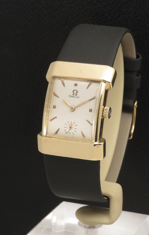 Extremely Rare Solid 18ct Gold Omega "Top Hat" Art Deco Gents Watch C1948