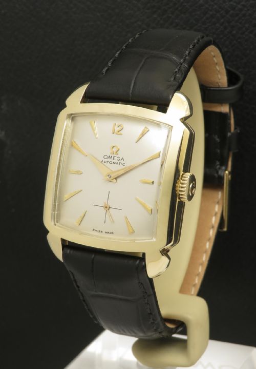 Rare Solid 14ct Gold Omega Cioccolatone Art Deco Chronometer C1954