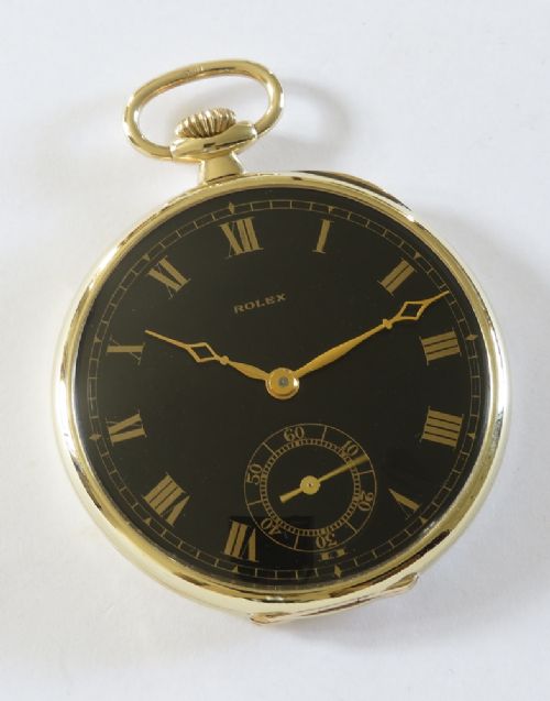 fig 1. Stunning Chronometer Grade Solid 9ct Gold Rolex Art Deco Pocket Watch c1928