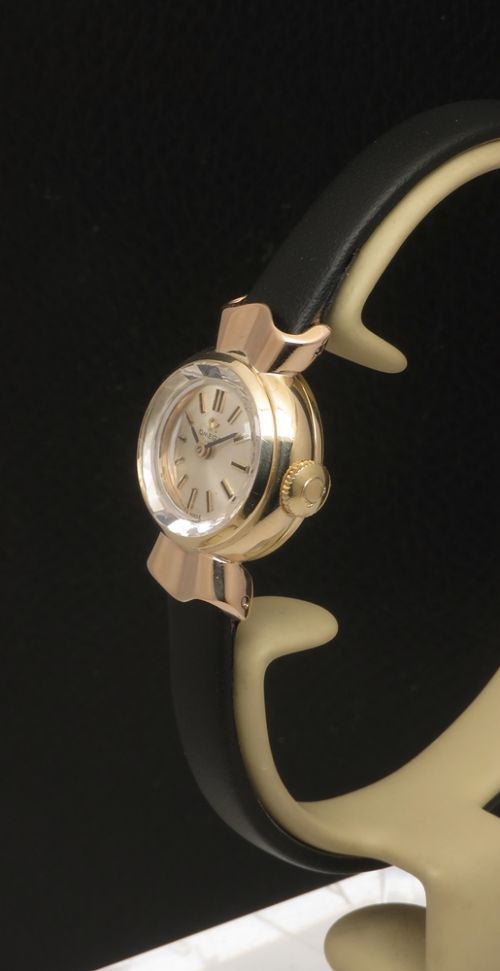 fig 1. Solid 9ct Gold Omega Sapphette Ladies Watch with box c1960
