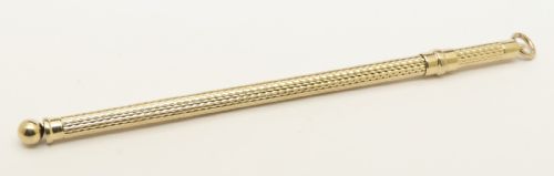fig 1. Fantastic solid 9ct gold cocktail stirrer or swizzle stick c1937