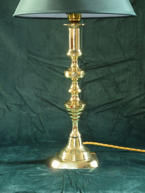 fig 1. Large Victorian Brass Candle Stick Lamp c1860