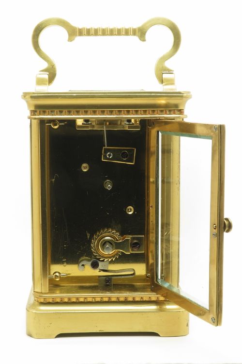 fig 4. A Fine Victorian gilt masked Carriage Clock c1880