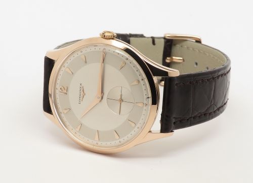 fig 4. Stunning All Original Jumbo Size Solid 18ct Rose Gold Longines 1955