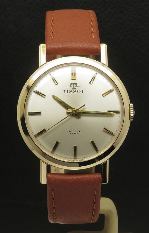 fig 4. Mint Solid 9ct Gold Tissot Watch with Box and Original Strap c1962