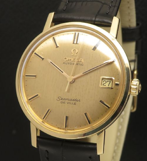 fig 1. Very Rare Solid 18ct Gold Omega Seamaster DeVille Deluxe c1963