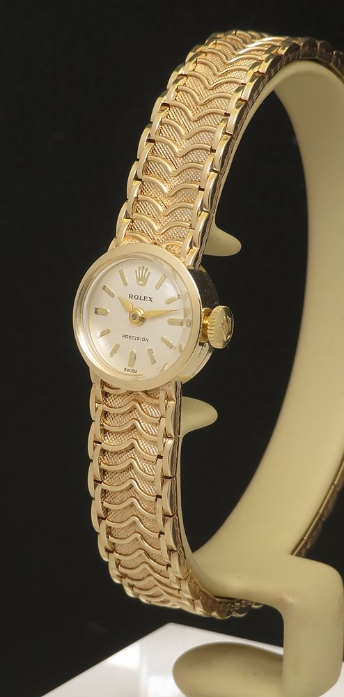 fig 2. Unworn Mint with box Solid 9ct Gold Rolex Precision Ladies Watch c1965