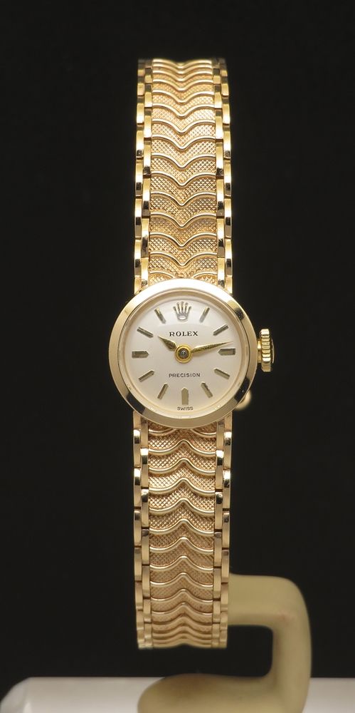 fig 3. Unworn Mint with box Solid 9ct Gold Rolex Precision Ladies Watch c1965