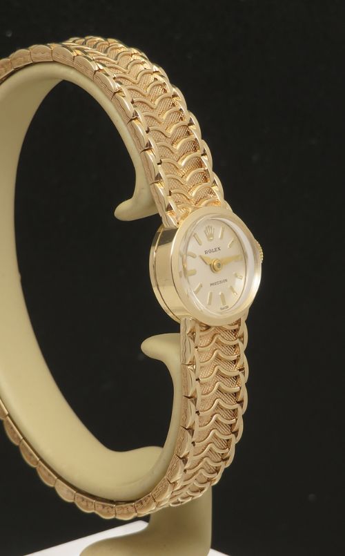 fig 5. Unworn Mint with box Solid 9ct Gold Rolex Precision Ladies Watch c1965