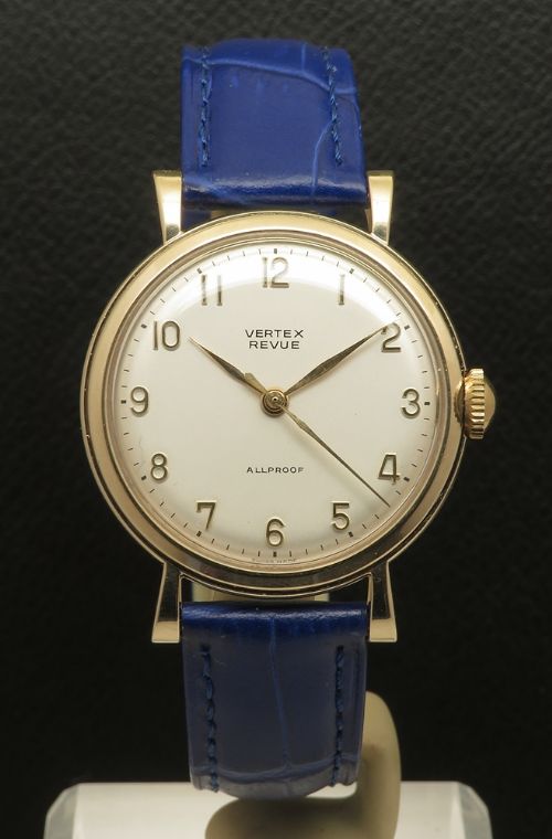 fig 2. All Original Solid 9ct Gold Mens Watch by Vertex c1966