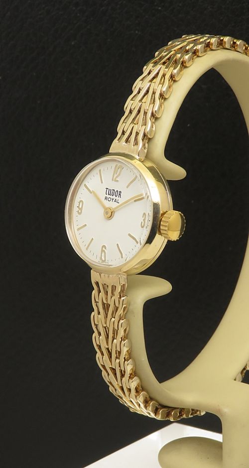 fig 1. Mint with box Solid 9ct Gold Rolex Tudor Royal Ladies Watch c1965