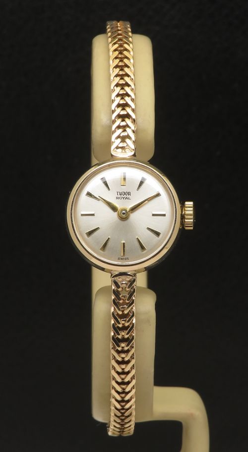 fig 1. Mint with box Solid 9ct Gold Rolex Tudor Royal Ladies Watch c1963