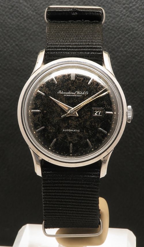 fig 1. Rare All Original IWC 8541 Automatic Black Gilt Tropical Dial c1960