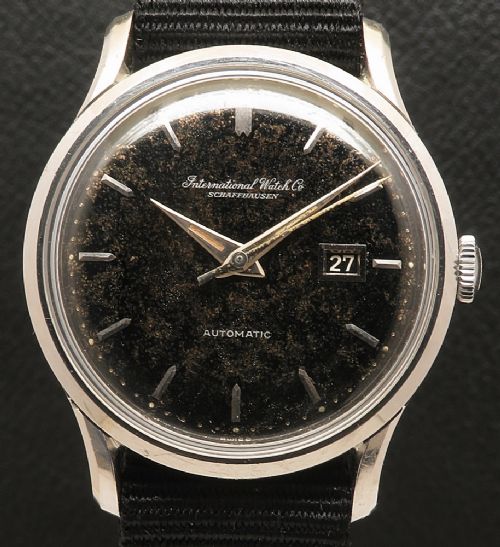 fig 2. Rare All Original IWC 8541 Automatic Black Gilt Tropical Dial c1960