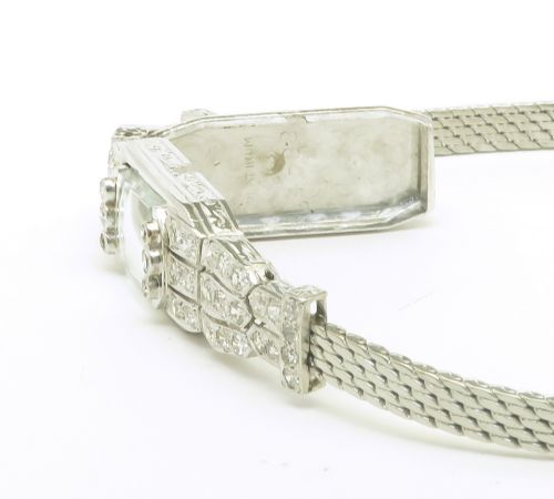 fig 3. Beautiful Platinum and Diamond Longines Art Deco Cocktail Watch c1950s