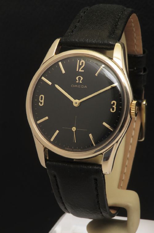 Solid 9ct Gold Classic Black Dial Omega Calibre 269 from 1965