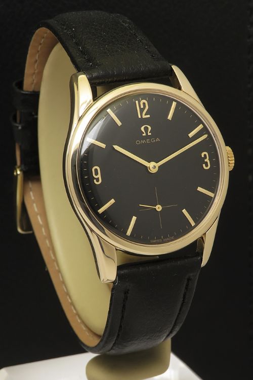 fig 2. Solid 9ct Gold Classic Black Dial Omega Calibre 269 from 1965