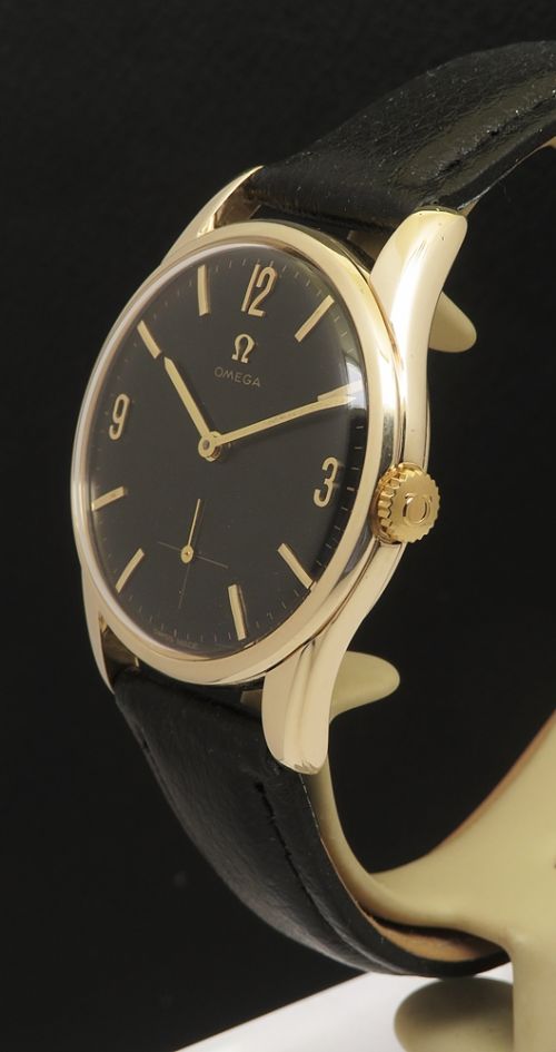 fig 3. Solid 9ct Gold Classic Black Dial Omega Calibre 269 from 1965