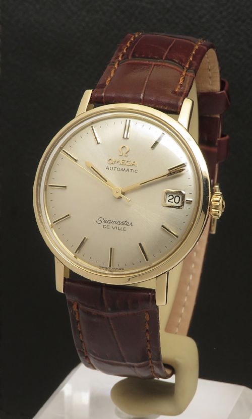 Solid 9ct Gold Omega Seamaster Deville with Box, Papers and 9ct Omega Buckle 1967