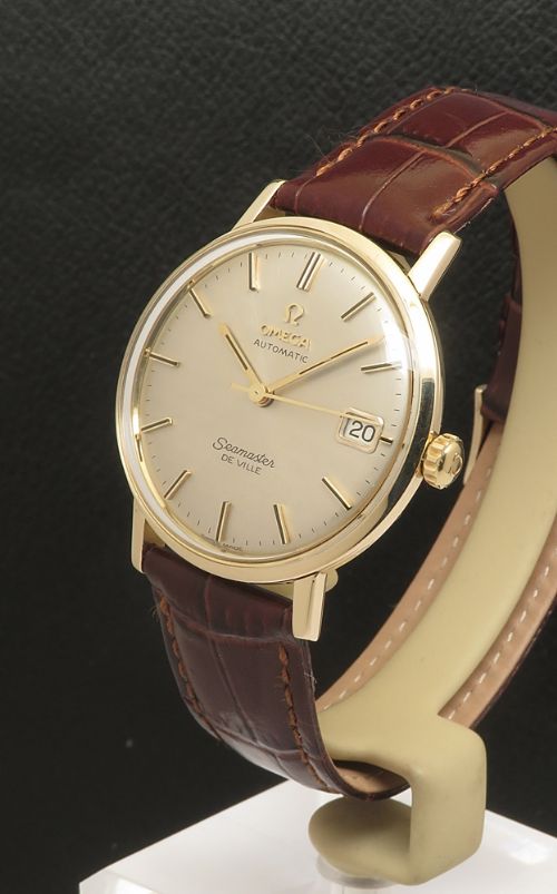 fig 2. Solid 9ct Gold Omega Seamaster Deville with Box, Papers and 9ct Omega buckle 1967