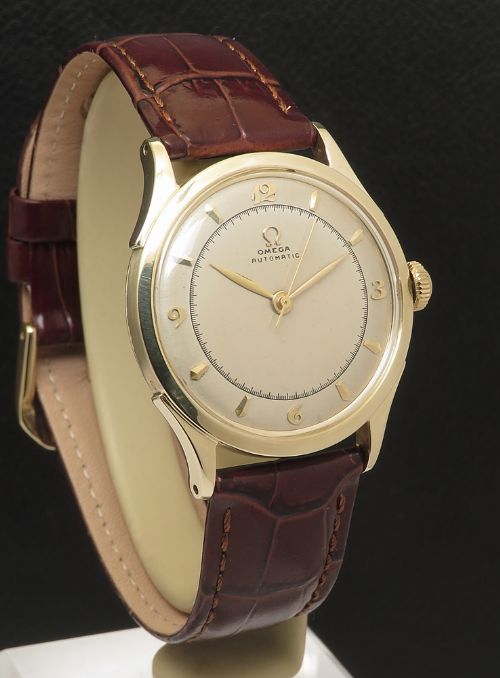fig 2. Rare 14ct Gold Omega Bumper Automatic Two Tone 1947