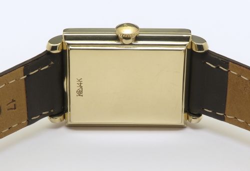 fig 3. Very Rare Solid 14ct Gold Longines Art Deco Gents Watch from 1955