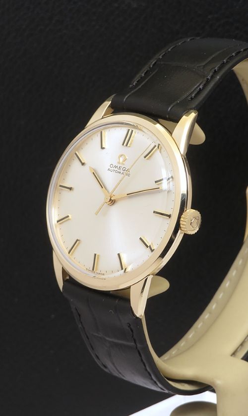 fig 1. Mint Unworn Solid 9ct Gold Omega Automatic With Box And Buckle 1966
