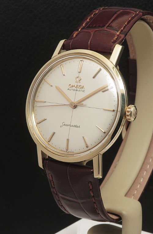 fig 2. Solid 18ct Gold Omega Seamaster Deville Crosshair with Box From 1961