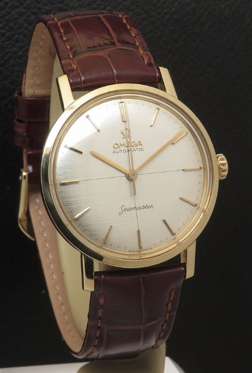 fig 3. Solid 18ct Gold Omega Seamaster Deville Crosshair with Box From 1961