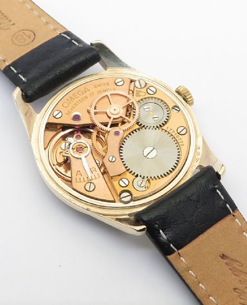 fig 4. Solid 9ct Gold Classic Black Dial Omega Calibre 285 from 1959