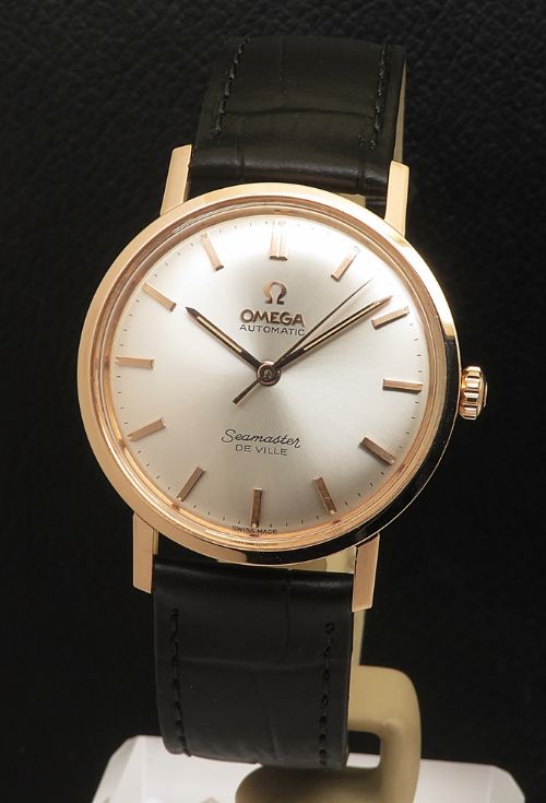 fig 1. Mint Original 18ct Rose Gold Omega Seamaster Deville With Boxes From 1962